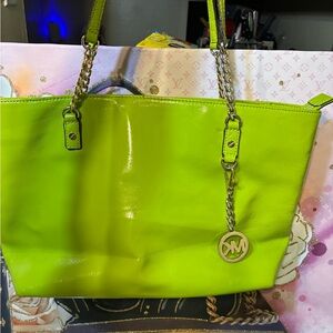 Micheal Kors Lime Green Tote Bag